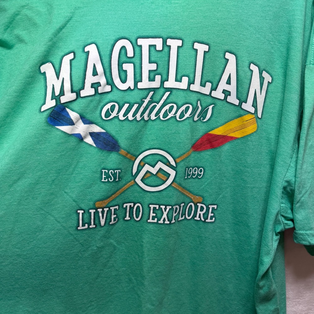 Magellan Outdoors Mens 2XL Graphic Green Live To Explore Short Sleeve T-Shirt